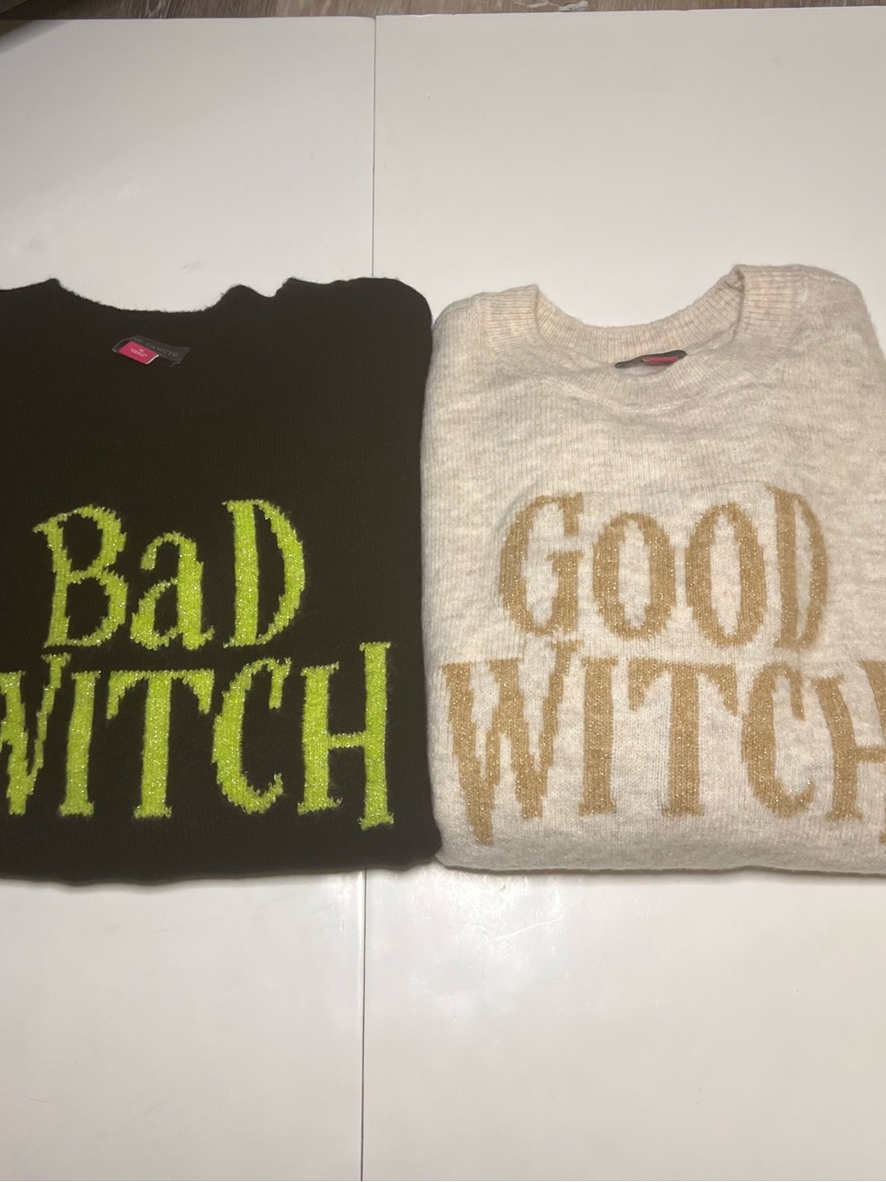 Vince Camuto Halloween Sweater Set Good Witch Bad Witch Oversized Size S